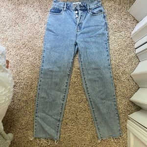 PACSUN Eco Light Blue High Waisted Straight Leg Jeans